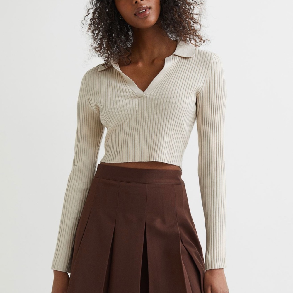 H&M Collared Ribbed Top